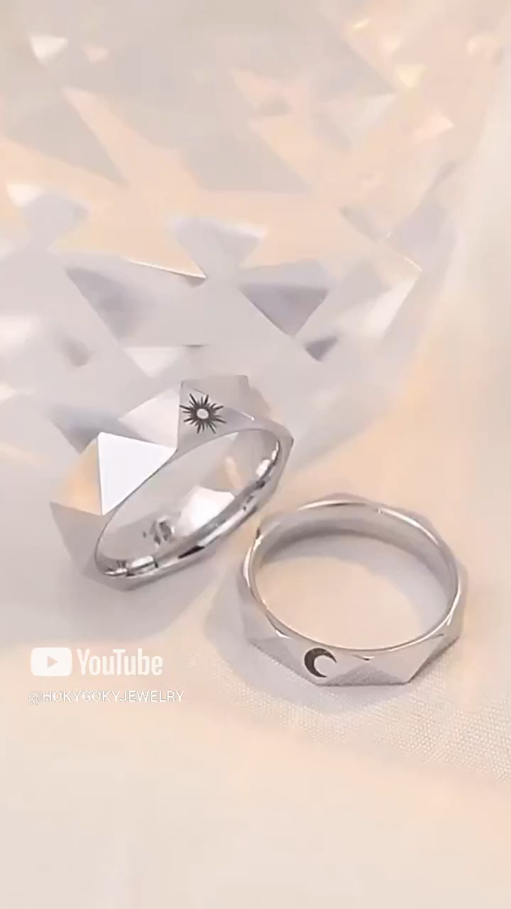 Men's 857 Tungsten Gold Ring Couple Ring Women's Tungsten Steel Original Niche Design Sun and Moon Fashion Index Finger All-match Eternal Love Romance