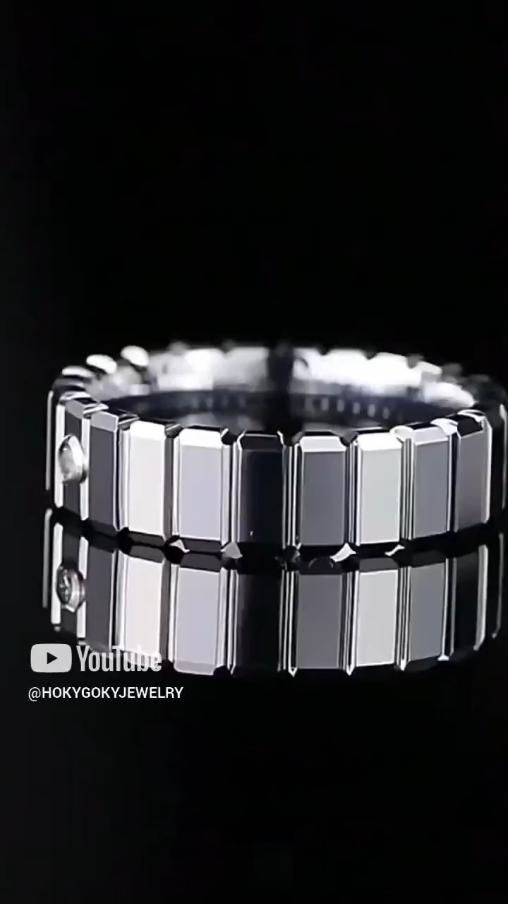 Men's Ice Tungsten Ring Trendy Couple Ring Moissanite High-end Personality Square Ring Female Light Luxury Niche Wedding Fashion Durable