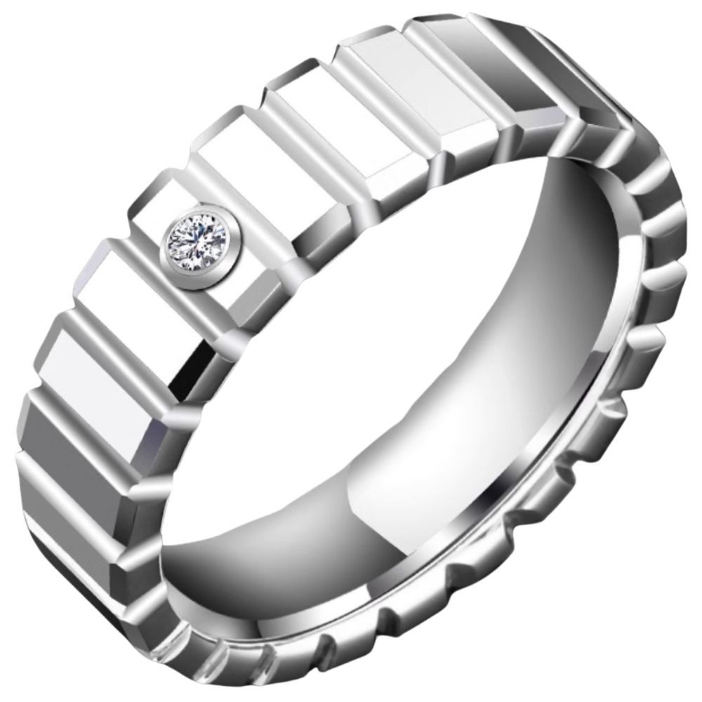 Men's Ice Tungsten Ring Trendy Couple Ring Moissanite High-end Personality Square Ring Female Light Luxury Niche Wedding Fashion Durable