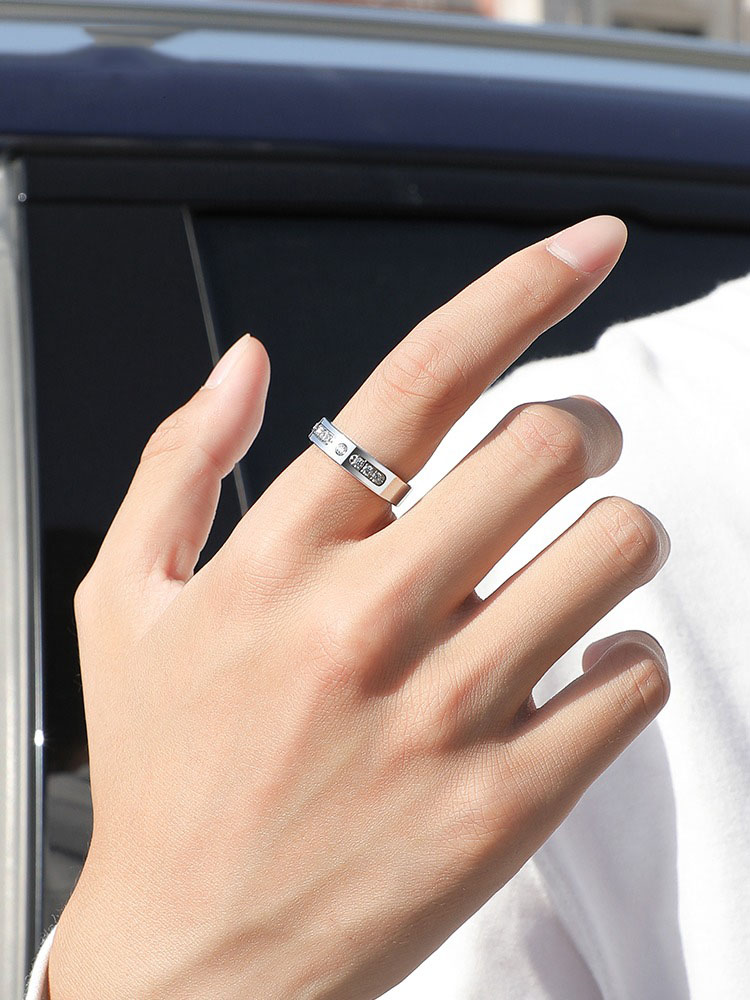 5mm Men's Tungsten Gold Ring Tungsten Steel Trend Moissanite Inlaid Diamond Ring Couple Ring Wedding Ring Niche Index Finger Ring Single Men's Ring