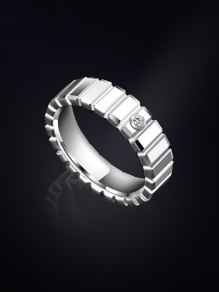 Men's Ice Tungsten Ring Trendy Couple Ring Moissanite High-end Personality Square Ring Female Light Luxury Niche Wedding Fashion Durable