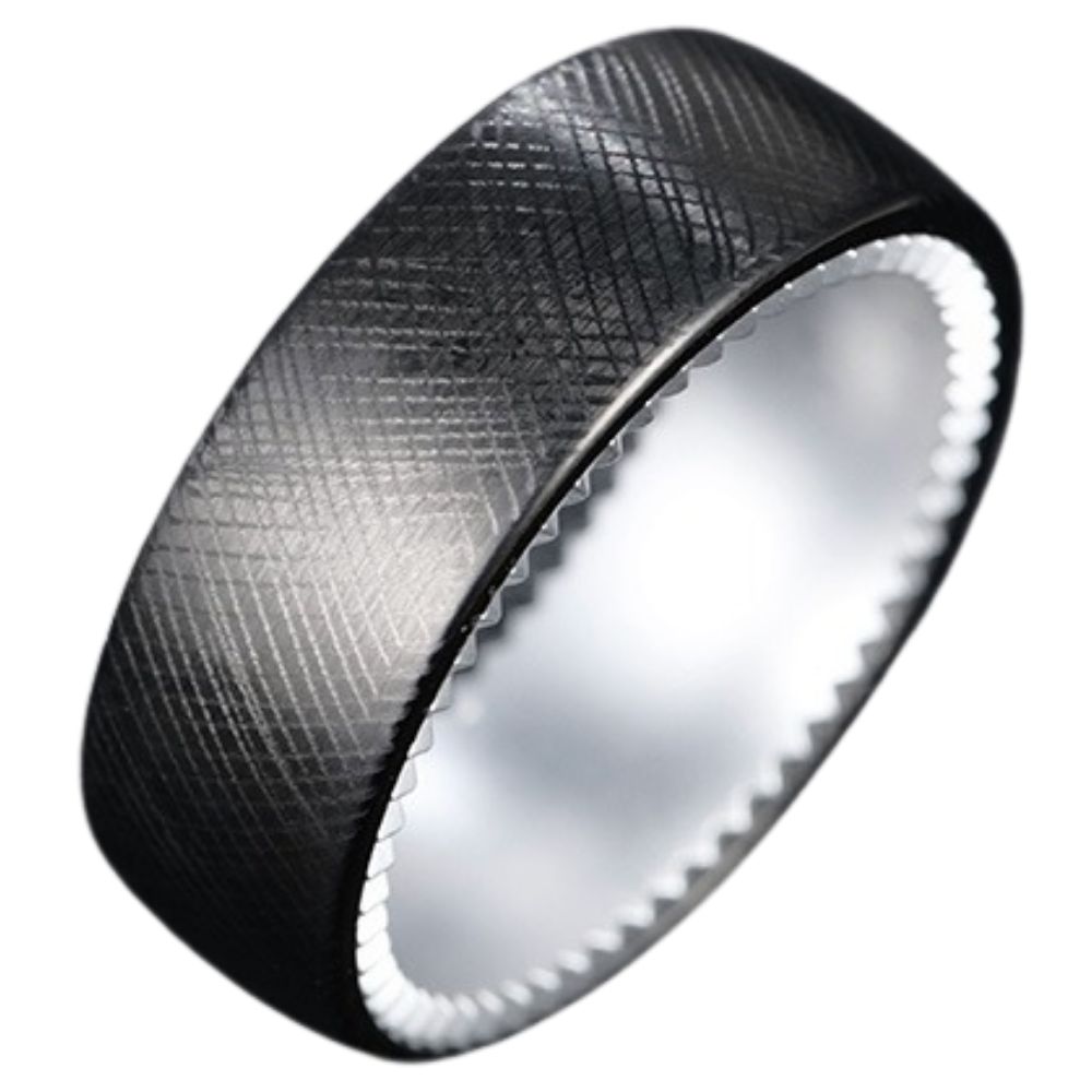 8mm Unisex Black Ring, Simple and High-End Plain Ring, Personalized Tungsten Ring, Dark Night Series Tungsten Men's Ring, Black Wear-Resistant and Scratch-Resistant, Electroplating Process, Highlighting the Masculine Perseverance