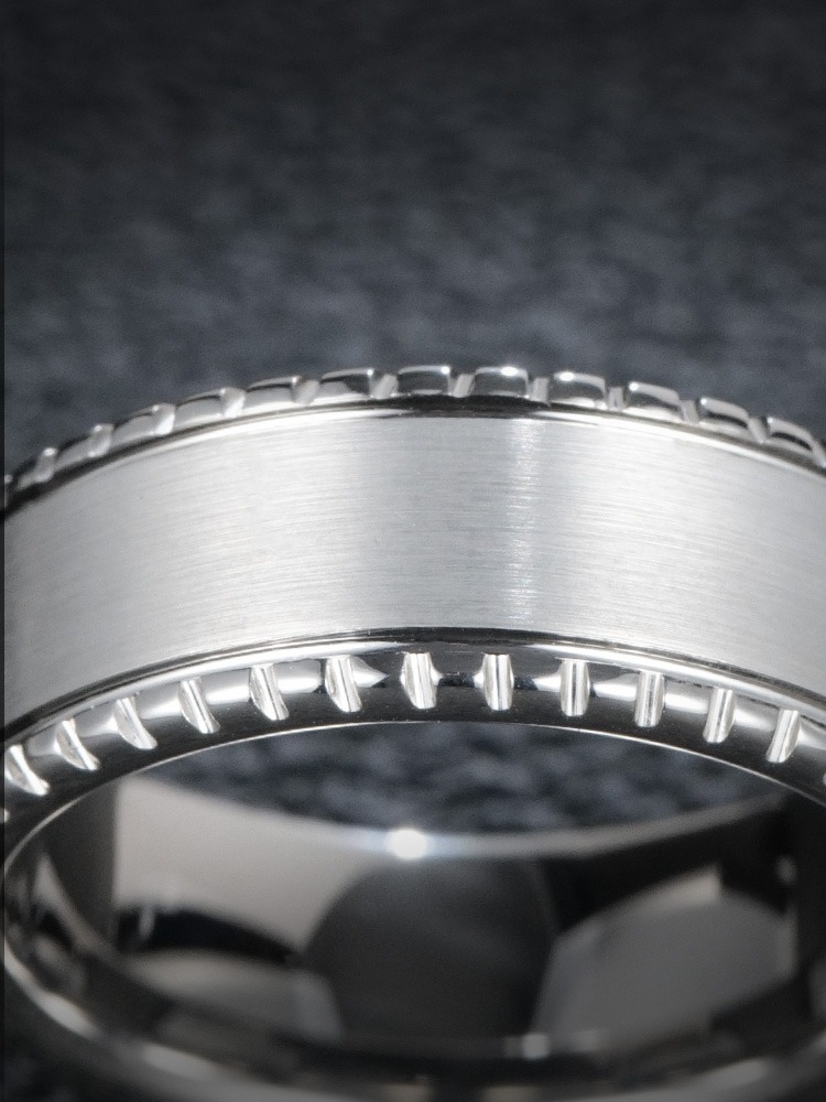 8mm Men's Tungsten Ring Simple And Versatile High-Grade Ring No-Fading Fashionable Plain Ring Tungsten Domineering Men's Ring 857 Tungsten Wear-Resistant and Scratch-Resistant Brushed Craftsmanship Ergonomic Inner Arc Calm Silver