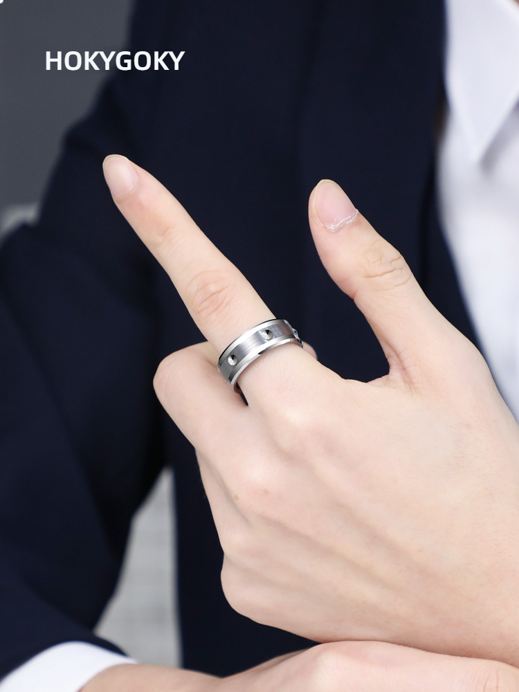 8mm Men's Tungsten Ring Rivet Trend Self-Defense Plain Ring Women's Tungsten Men's Ring Personalized Rivet Design Wear-Resistant and Scratch-Resistant Multiple Sizes Suitable (Single / Engagement / Wedding Ring / Pinky Ring)
