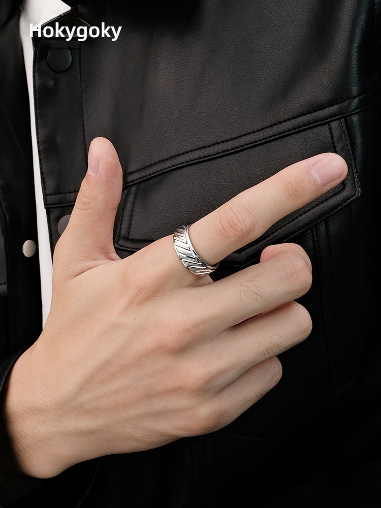 8mm Men's Tungsten Ring Trendy Silver Versatile Simple Plain Ring Index Finger Single Ring Fashionable Personality Stylish Durable Daily Wear