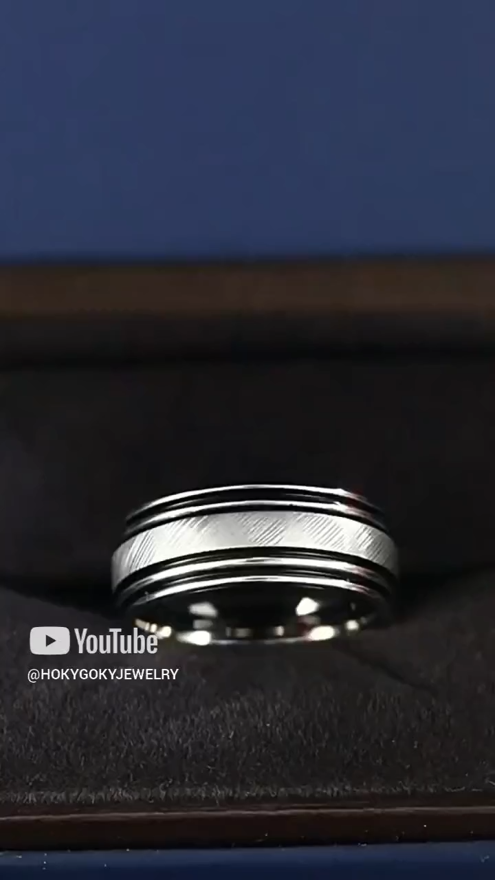 9mm Men's 857 Tungsten Gold Contrast Ring High-end Trendy Personality Index Finger Single Simple Wear-resistant Wide Version Plain Ring Jewelry Inner Arc Comfortable