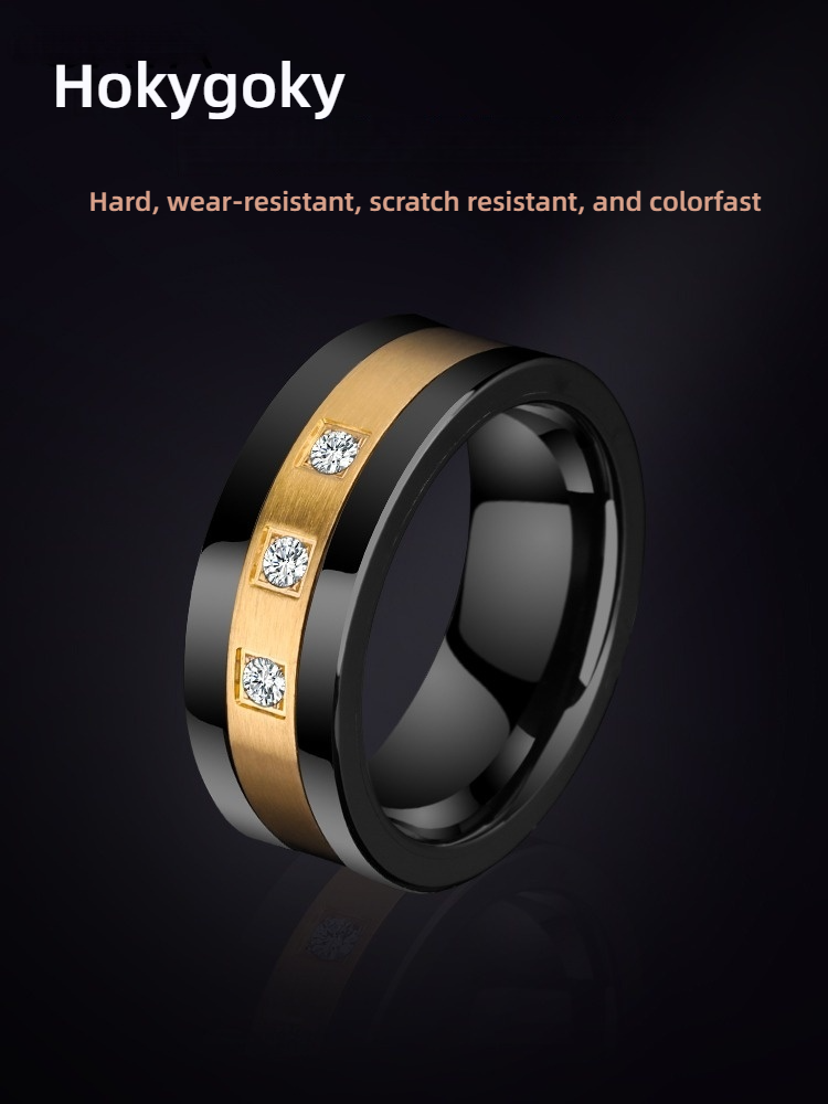 8mm Men's Precept Finger Tide Plate Changing Food Finger Single Body Square Edition Personal Nail Artificial Stone Precept