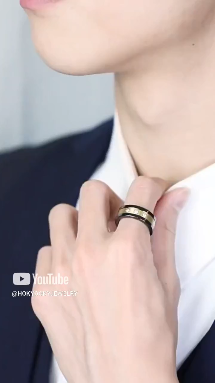 8mm Men's Precept Finger Tide Plate Changing Food Finger Single Body Square Edition Personal Nail Artificial Stone Precept