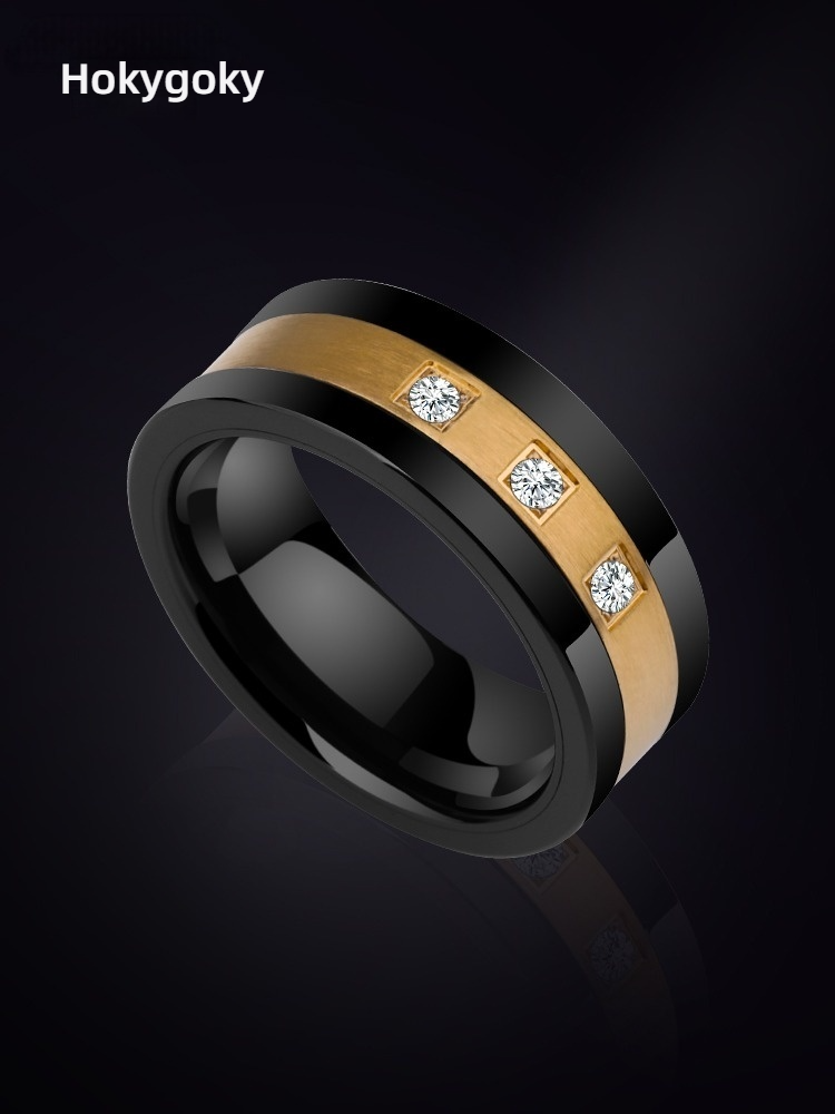 8mm Men's Precept Finger Tide Plate Changing Food Finger Single Body Square Edition Personal Nail Artificial Stone Precept