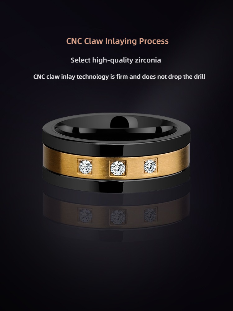 8mm Men's Precept Finger Tide Plate Changing Food Finger Single Body Square Edition Personal Nail Artificial Stone Precept