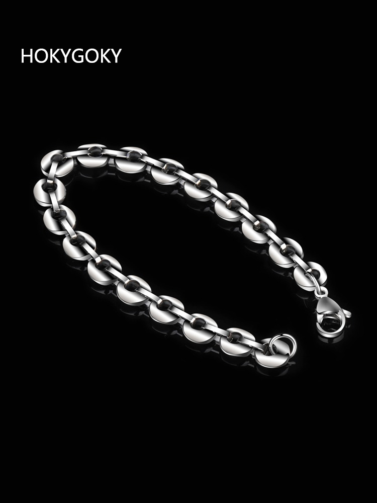 Men's Tungsten Bracelet, Fashionable Niche Design, Personalized Luck, Single, Simple Silver Tungsten Bracelet, Rock and Roll Cycling Style, 8-Shaped Ring Buckle Design, Scratch-Resistant and Wear-Resistant, Can Be Engraved