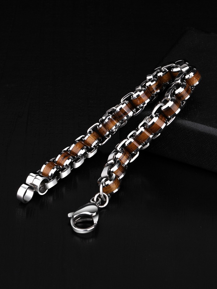 Men's Bracelet, Personalized Acacia Wood Fortune-Transfer Tungsten Gold Bracelet, Simple Niche Bracelet, High-End Sense Of Style And Good Luck! Acacia Wood Tungsten Gold Men's Bracelet | Simple and Light Luxury, Casual and Business All-Match