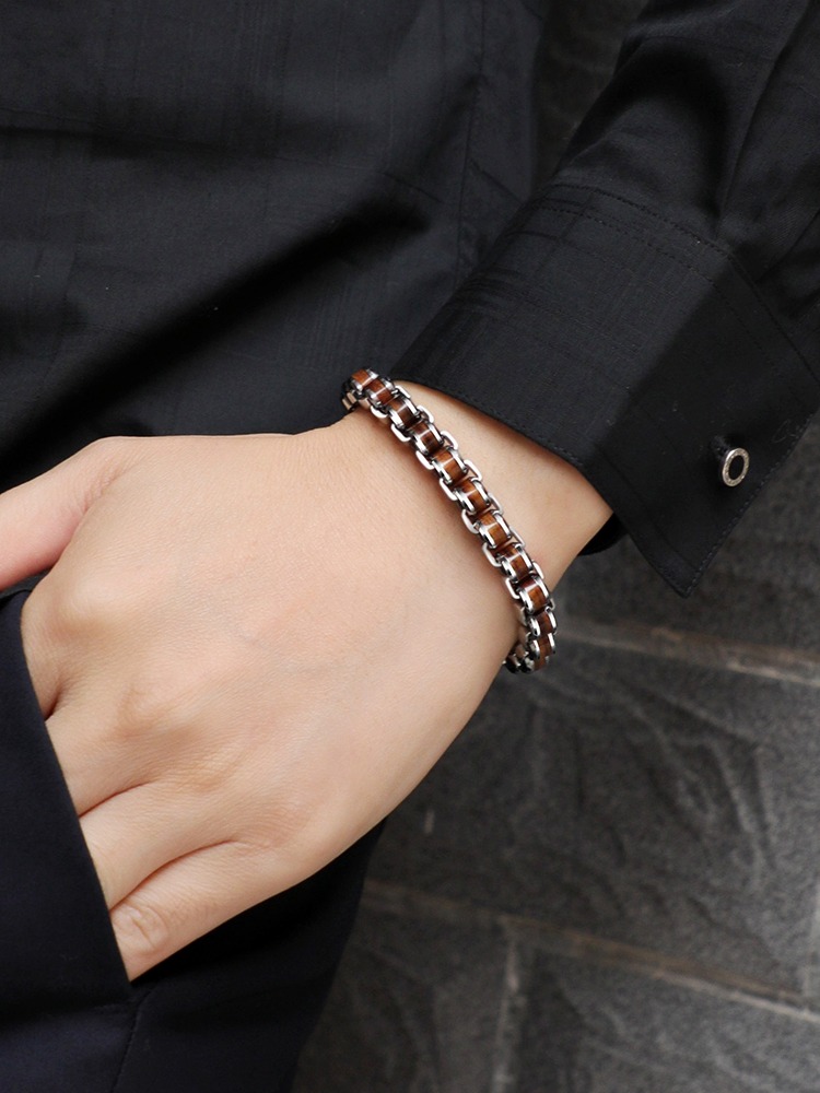 Men's Bracelet, Personalized Acacia Wood Fortune-Transfer Tungsten Gold Bracelet, Simple Niche Bracelet, High-End Sense Of Style And Good Luck! Acacia Wood Tungsten Gold Men's Bracelet | Simple and Light Luxury, Casual and Business All-Match