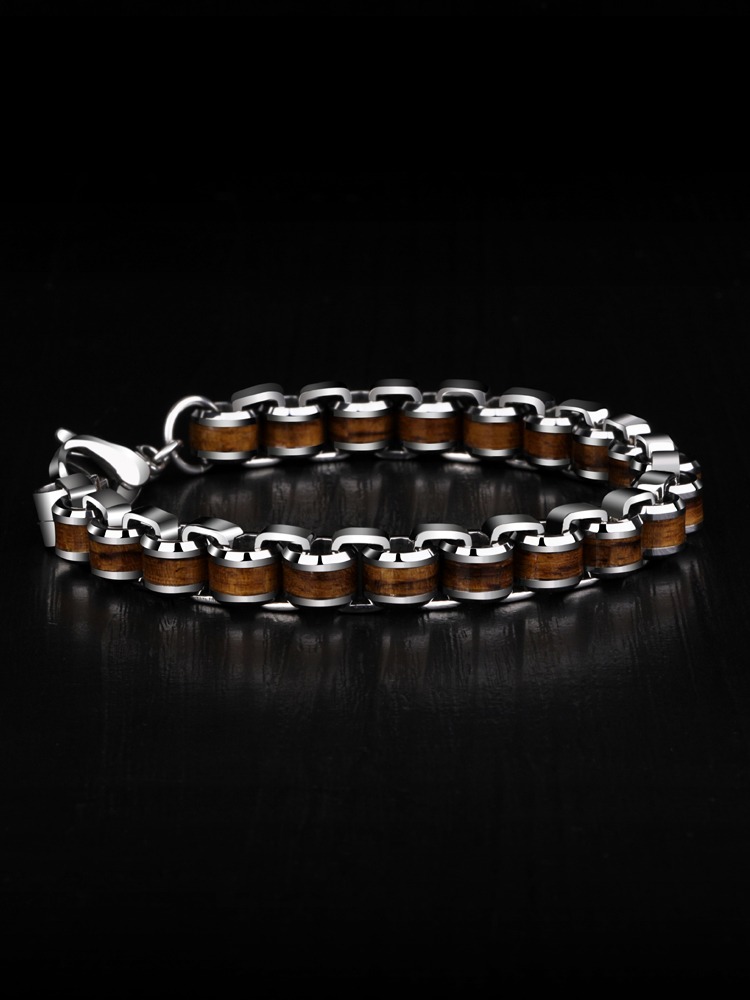 Men's Bracelet, Personalized Acacia Wood Fortune-Transfer Tungsten Gold Bracelet, Simple Niche Bracelet, High-End Sense Of Style And Good Luck! Acacia Wood Tungsten Gold Men's Bracelet | Simple and Light Luxury, Casual and Business All-Match