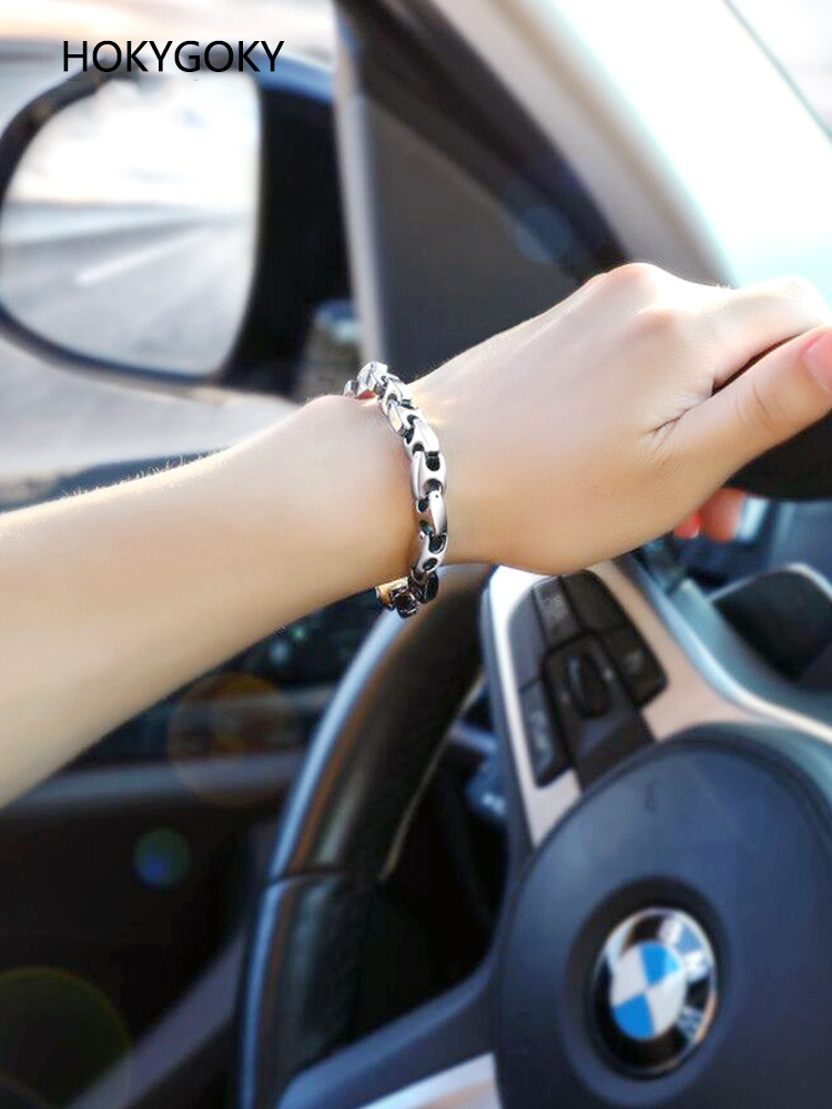 20cm Men's Bracelet, Domineering, Single, Simple, Fashionable Men's Jewelry, Niche, Personalized Bracelet, Circular Tungsten Gold Bracelet | Interlocking, Free Engraving, Wear-Resistant and Non-Fading, Rock and Roll Cycling Fashion