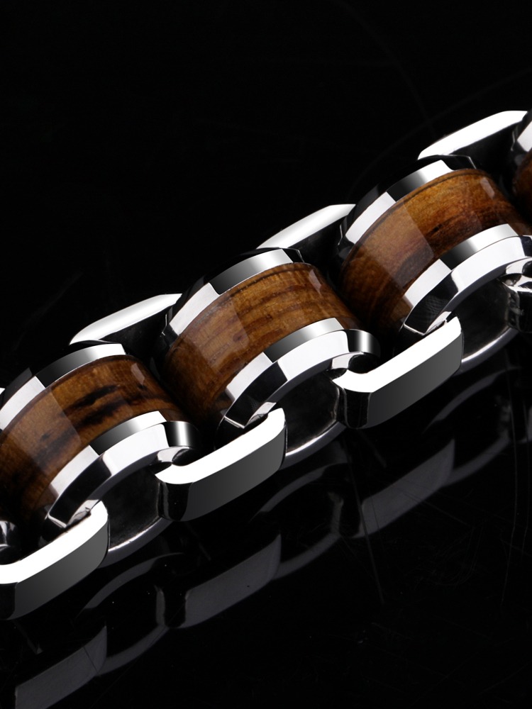 Men's Bracelet, Personalized Acacia Wood Fortune-Transfer Tungsten Gold Bracelet, Simple Niche Bracelet, High-End Sense Of Style And Good Luck! Acacia Wood Tungsten Gold Men's Bracelet | Simple and Light Luxury, Casual and Business All-Match