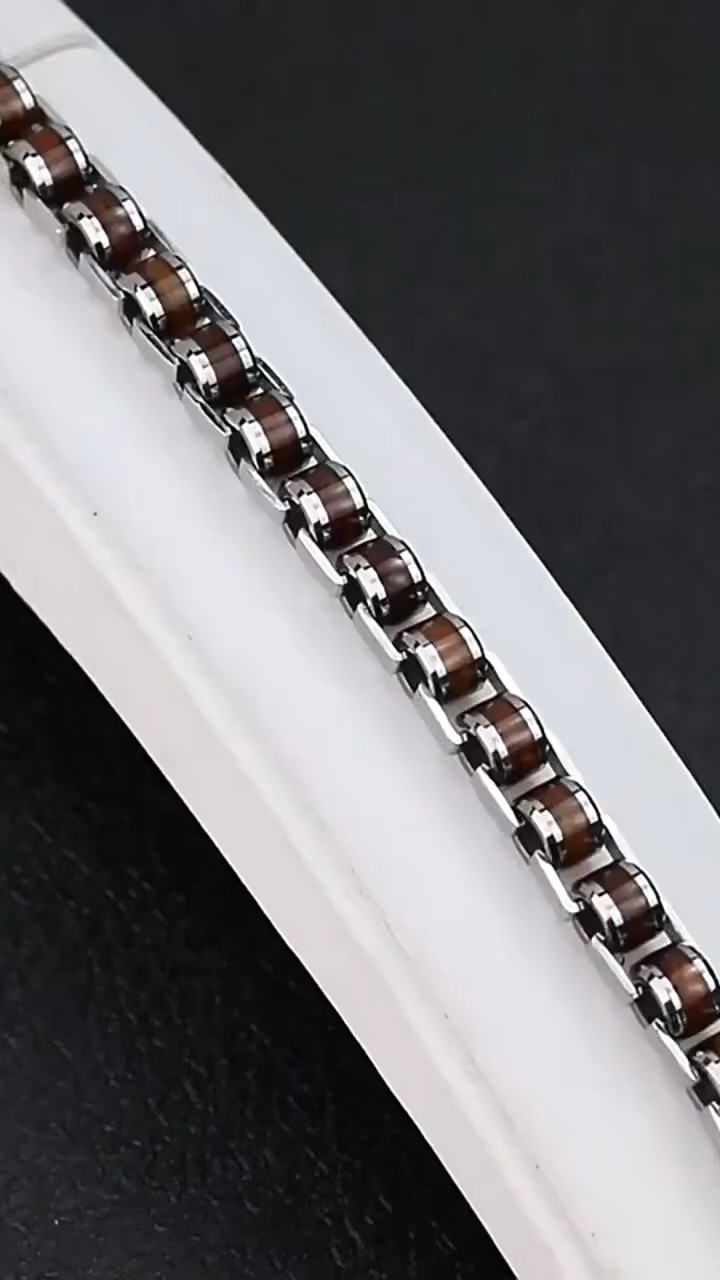 Men's Bracelet, Personalized Acacia Wood Fortune-Transfer Tungsten Gold Bracelet, Simple Niche Bracelet, High-End Sense Of Style And Good Luck! Acacia Wood Tungsten Gold Men's Bracelet | Simple and Light Luxury, Casual and Business All-Match