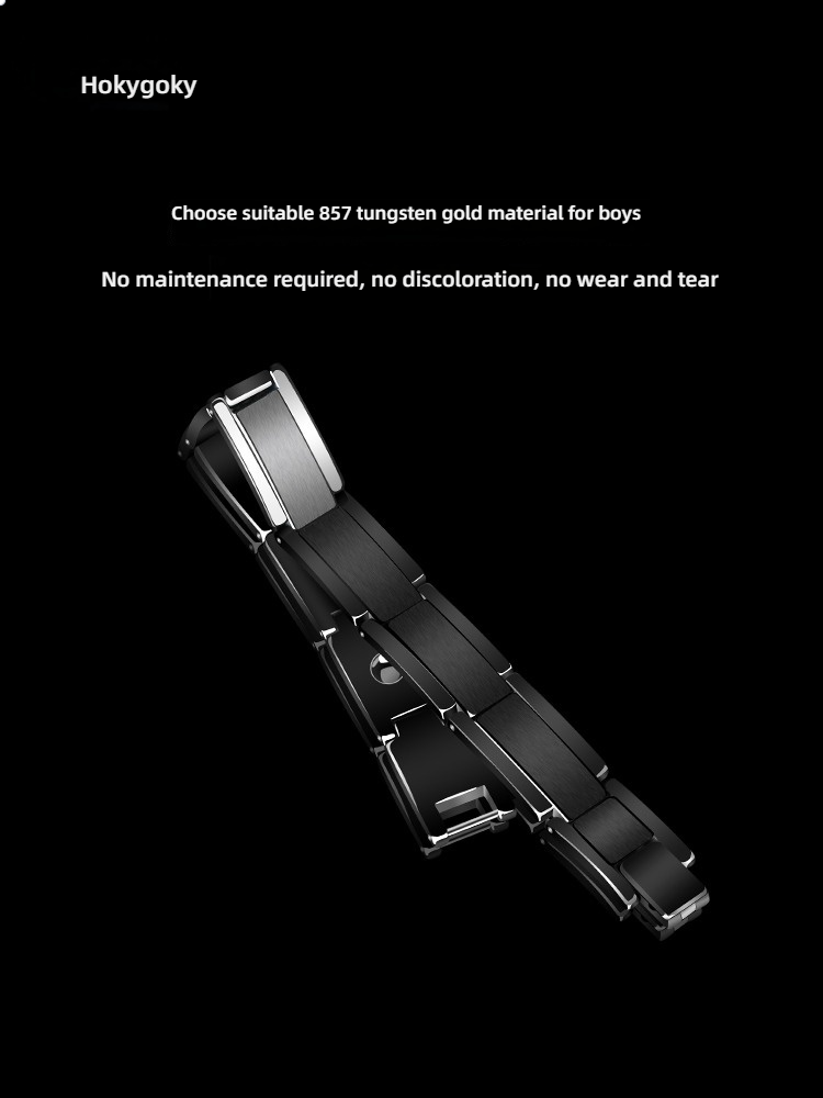 Men's Tungsten Bracelet Magnet Black Wide Version Exaggerated European and American Domineering Male Jewelry Personalized Lettering Accessories Fashion Rock Cycling