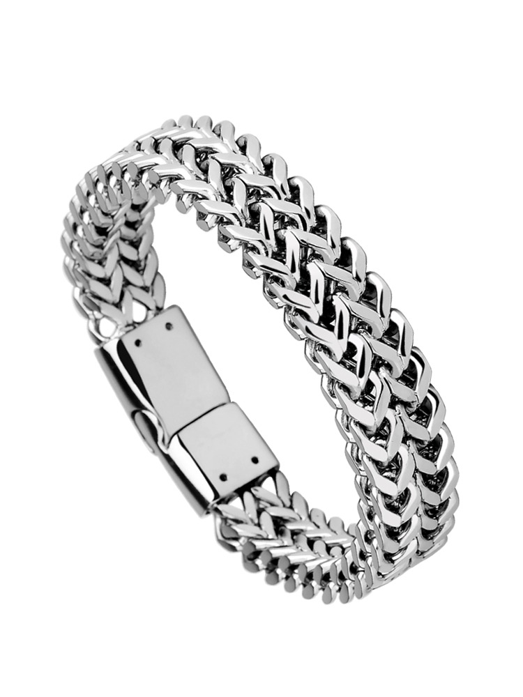 Men's bracelet titanium steel high-grade simple and generous personality fashion trendy single hand jewelry birthday gift for boyfriend fashionable and durable leisure sports street