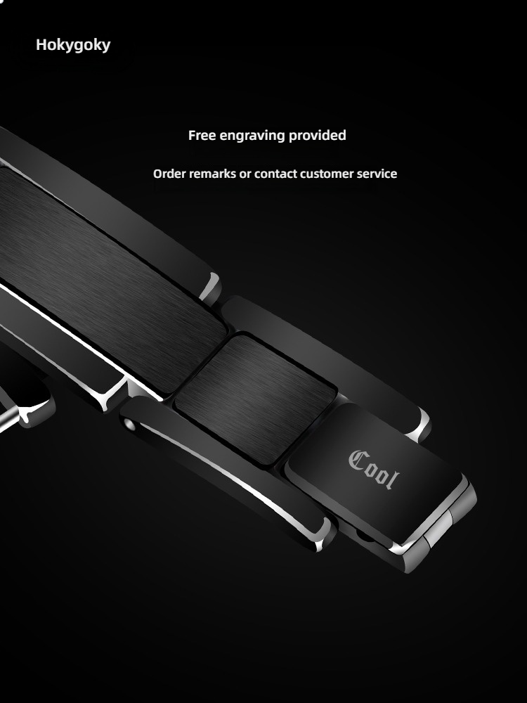 Men's Tungsten Bracelet Magnet Black Wide Version Exaggerated European and American Domineering Male Jewelry Personalized Lettering Accessories Fashion Rock Cycling