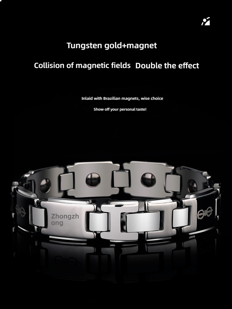 Om Mani Padme Hum Six-character Mantra Transfer Tungsten Steel Bracelet Tungsten Gold Men's Couple Brothers Hand Jewelry Retro Trend Men's Jewelry Bracelet High Hardness No Fading Anti-scratch Wear-resistant