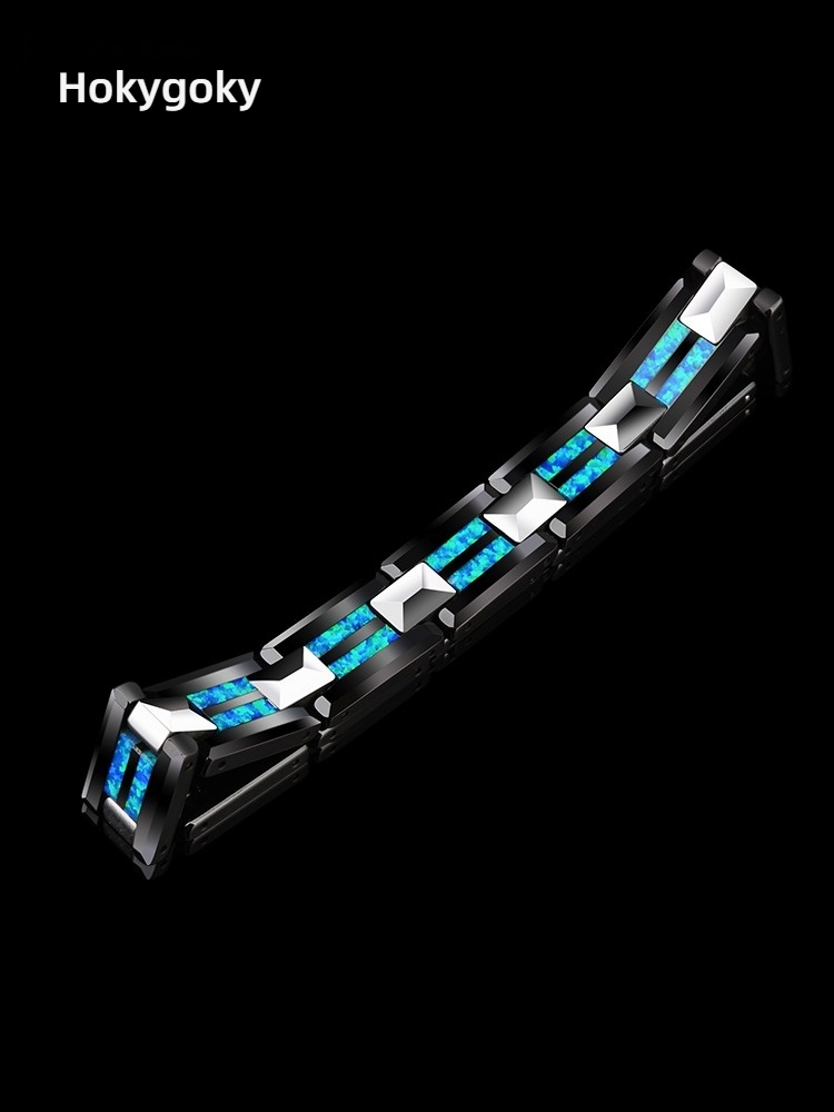 Men's 857 Tungsten Gold Space Porcelain Bracelet High-grade Tungsten Steel Male Hand Jewelry Trendy Personality Bracelet Jewelry Birthday Gift Wear-resistant and Scratch-resistant