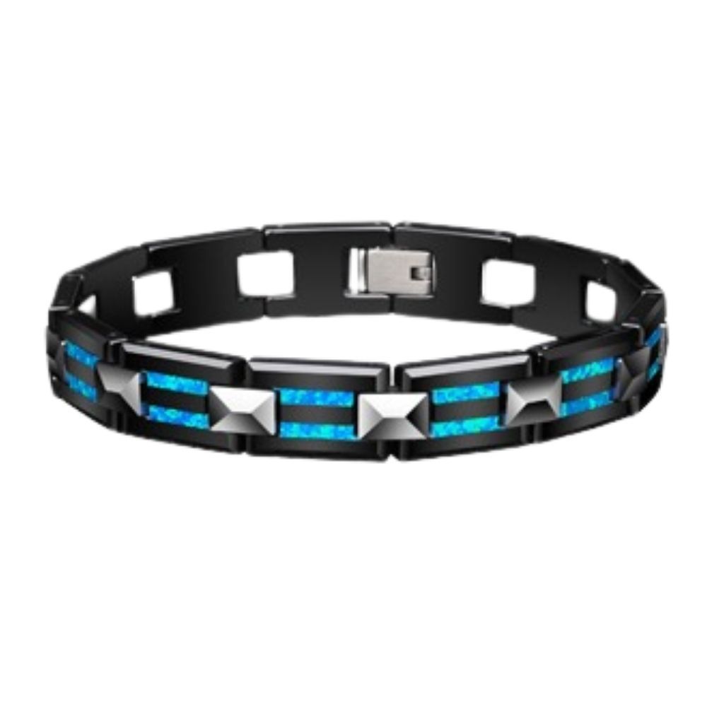 Men's 857 Tungsten Gold Space Porcelain Bracelet High-grade Tungsten Steel Male Hand Jewelry Trendy Personality Bracelet Jewelry Birthday Gift Wear-resistant and Scratch-resistant