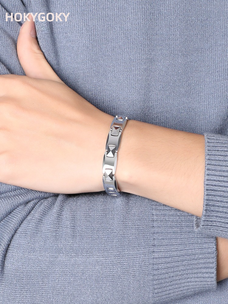 Tungsten Gold Men's Bracelet Personalized Couple Jewelry Female Jewelry High-End Birthday Gift 857 Tungsten Gold Magnet Bracelet Unisex Couple Style Wear-Resistant, Scratch-Resistant and Waterproof Inner Arc Comfortable Adjustable Length
