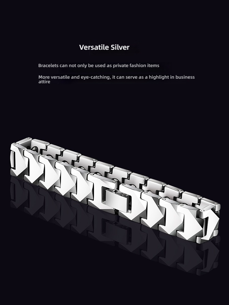 20cm Men's Tungsten Steel Bracelet High-End Simple Jewelry Inlaid with Magnets Fashion Men 857 Tungsten Gold Magnet Bracelet Classic Simple Wear-Resistant Scratch-Resistant Maintenance-Free Free Engraving Business Daily All-Match Accessories