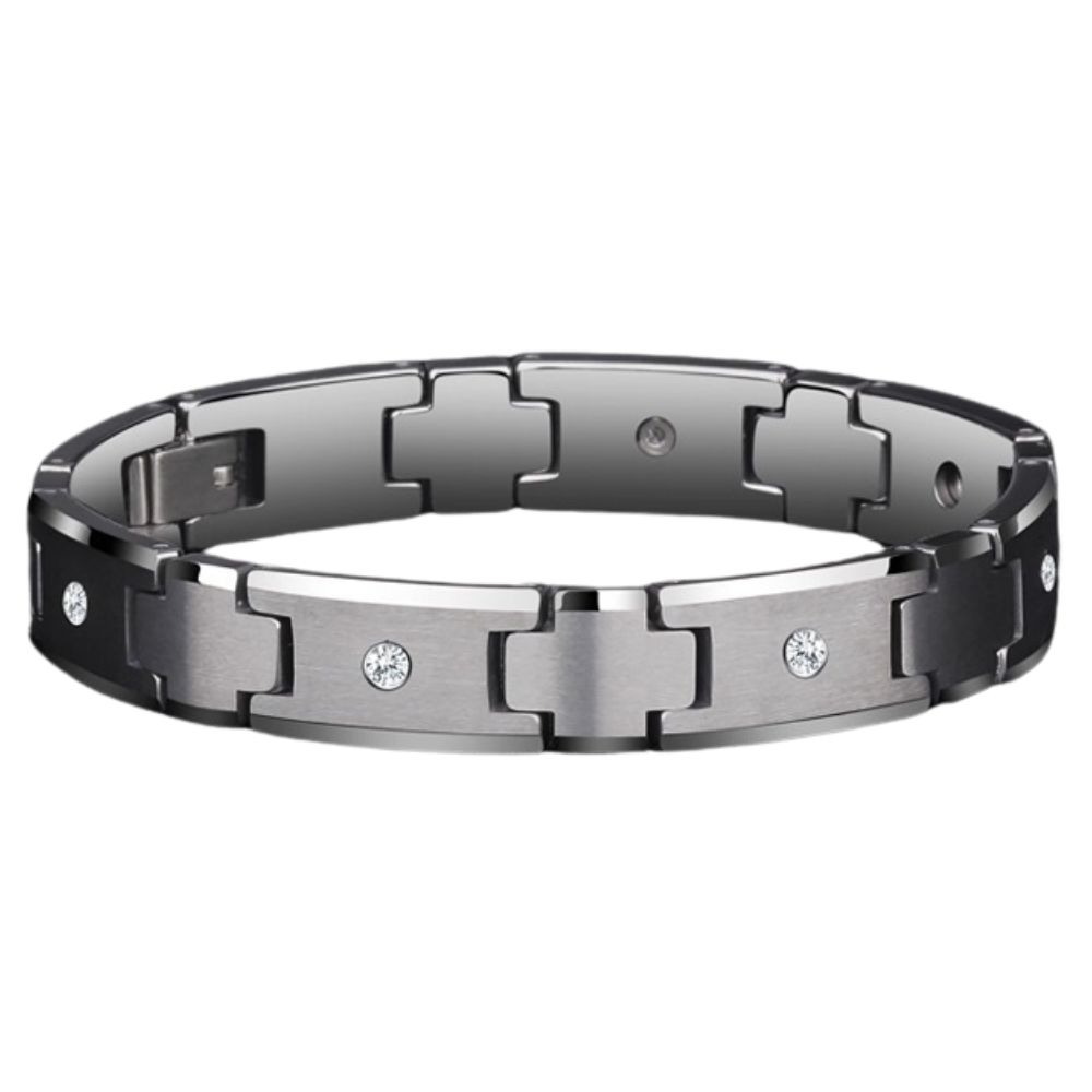 20cm Men's Tungsten Gold Bracelet Personalized Bracelet Simple Engraving Jewelry for Boyfriend's Birthday Gift Men's Light Luxury Business Jewelry 857 Tungsten Gold Timeless Zircon Gorgeous Cutting Shows Identity Taste Fashion Accessories