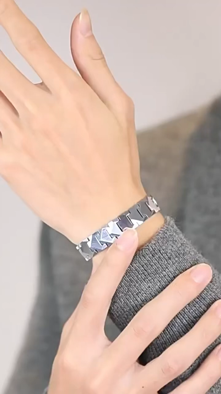 20cm Men's Tungsten Steel Bracelet High-End Simple Jewelry Inlaid with Magnets Fashion Men 857 Tungsten Gold Magnet Bracelet Classic Simple Wear-Resistant Scratch-Resistant Maintenance-Free Free Engraving Business Daily All-Match Accessories