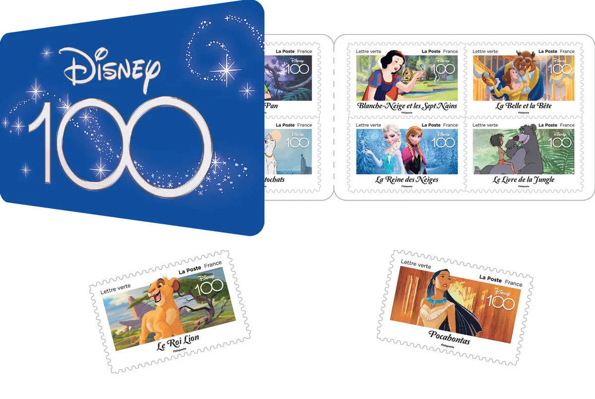 Carnet de 60 timbres - Disney – 100 ans d’histoires à partager - Lettre verte