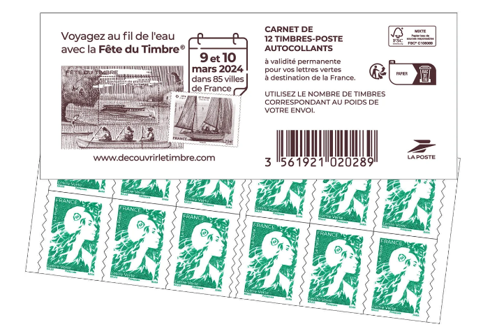Carnet 300 timbres Marianne de l'avenir - Lettre verte
