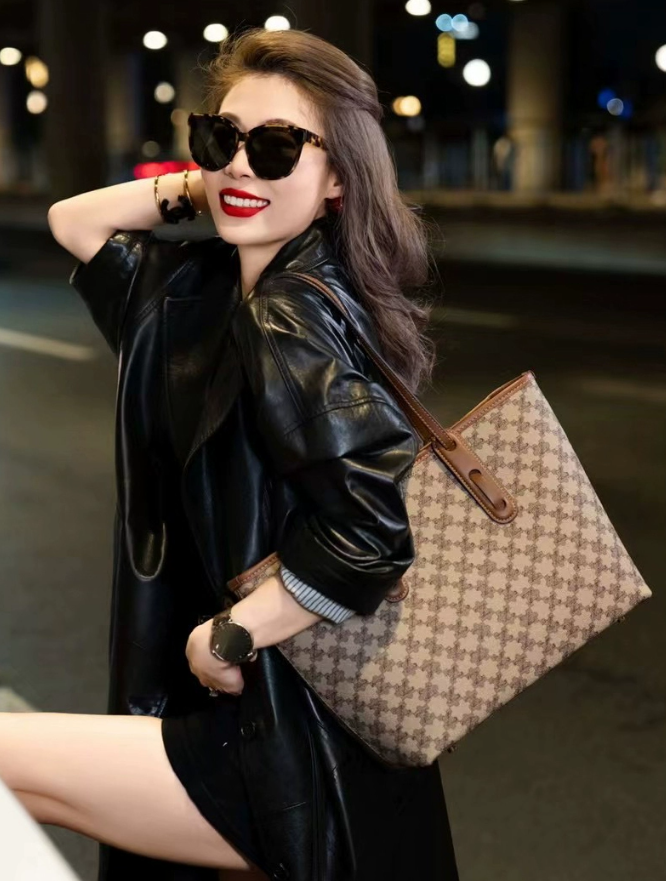 1112-2025 Genuine Tote & Crossbody Bag for Women – Large-Capacity Commuter Handbag with Elegant Style