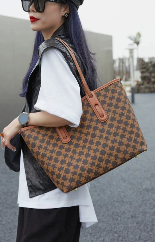 1113-2025 Genuine Tote & Crossbody Bag for Women – Large-Capacity Commuter Handbag with Elegant Style