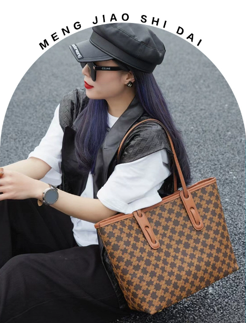 1113-2025 Genuine Tote & Crossbody Bag for Women – Large-Capacity Commuter Handbag with Elegant Style