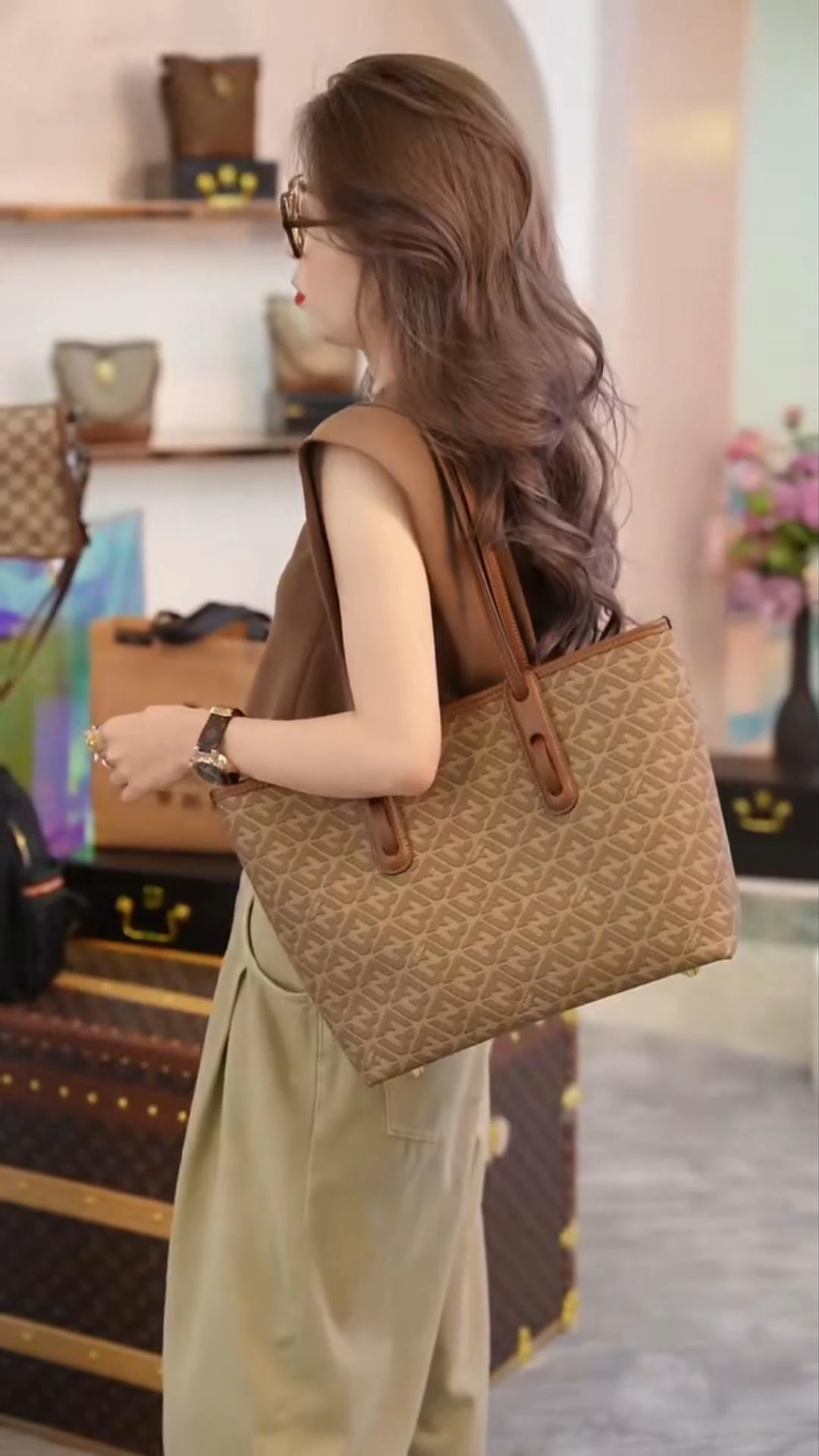 1112-2025 Genuine Tote & Crossbody Bag for Women – Large-Capacity Commuter Handbag with Elegant Style