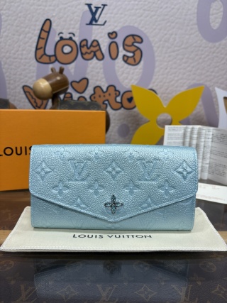 1202-Sarah Wallet – Blue Flap Long Wallet