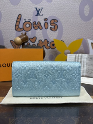 1202-Sarah Wallet – Blue Flap Long Wallet