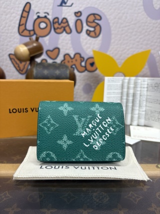 1193-Green Flower Flap Card Holder