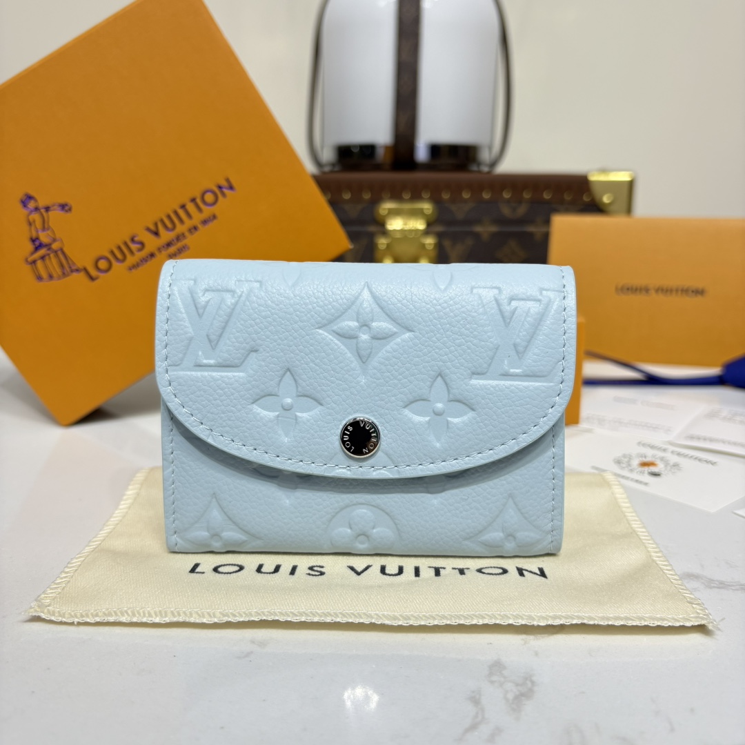 1162-Rosalie Embossed Coin Purse-Blue with Silver