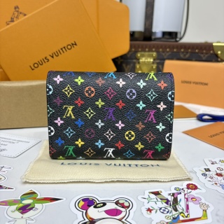 1183-X TM Victorine MS Wallet – Black Multicolor
