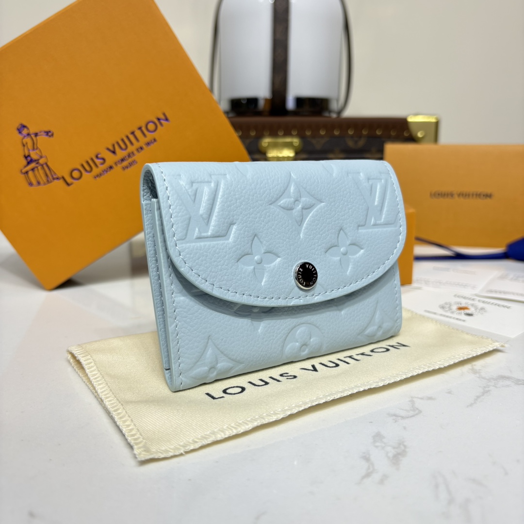 1162-Rosalie Embossed Coin Purse-Blue with Silver