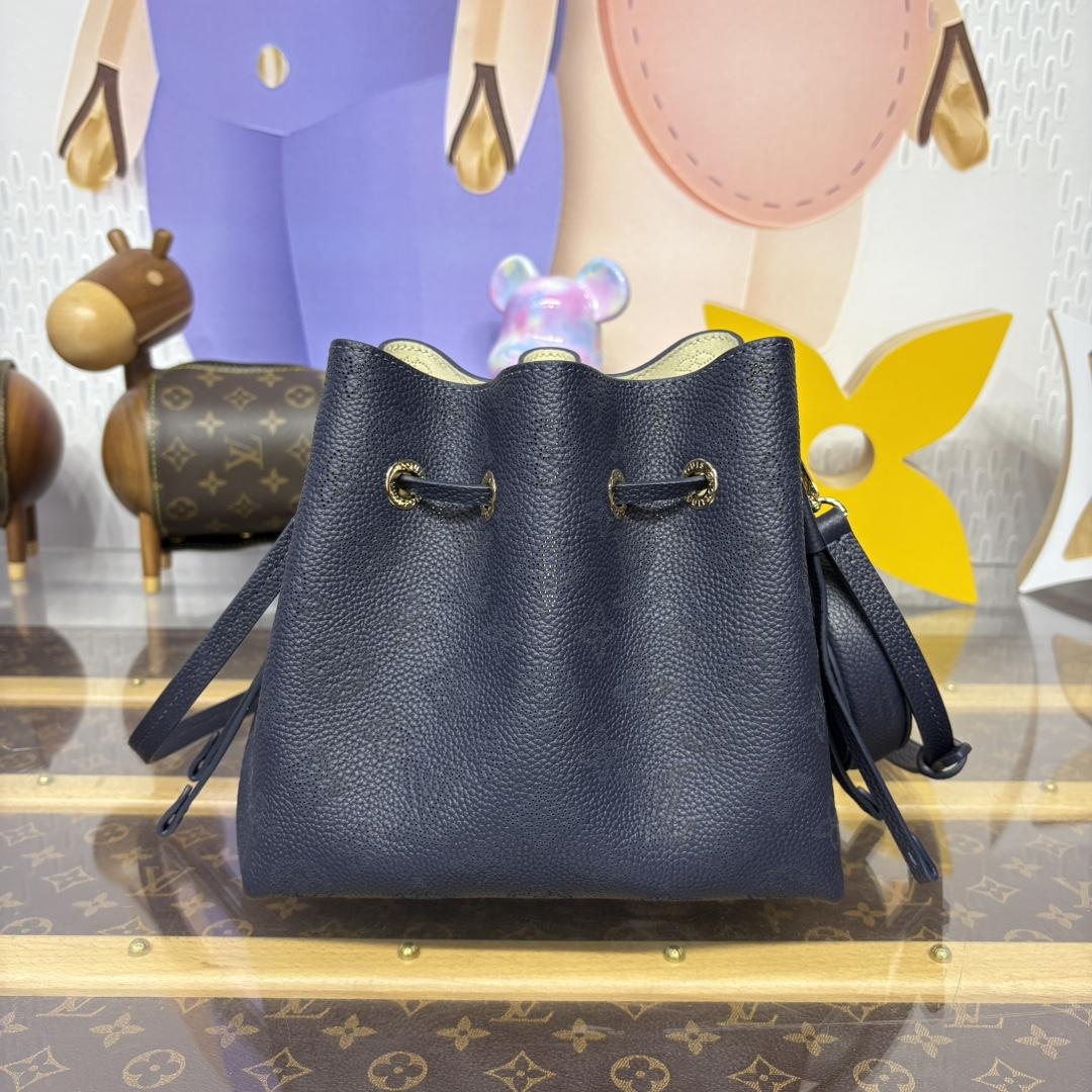 1231-Bella Marina Small Bucket Bag | Perforated Monogram in Soft Calfskin