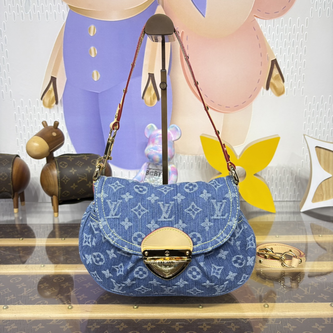 1234-Sunset Bag in Monogram Denim Canvas – Blue