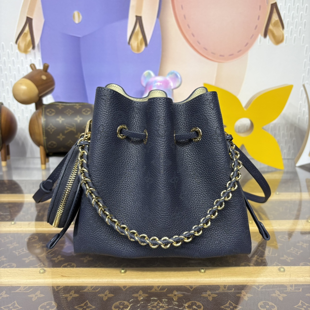 1231-Bella Marina Small Bucket Bag | Perforated Monogram in Soft Calfskin