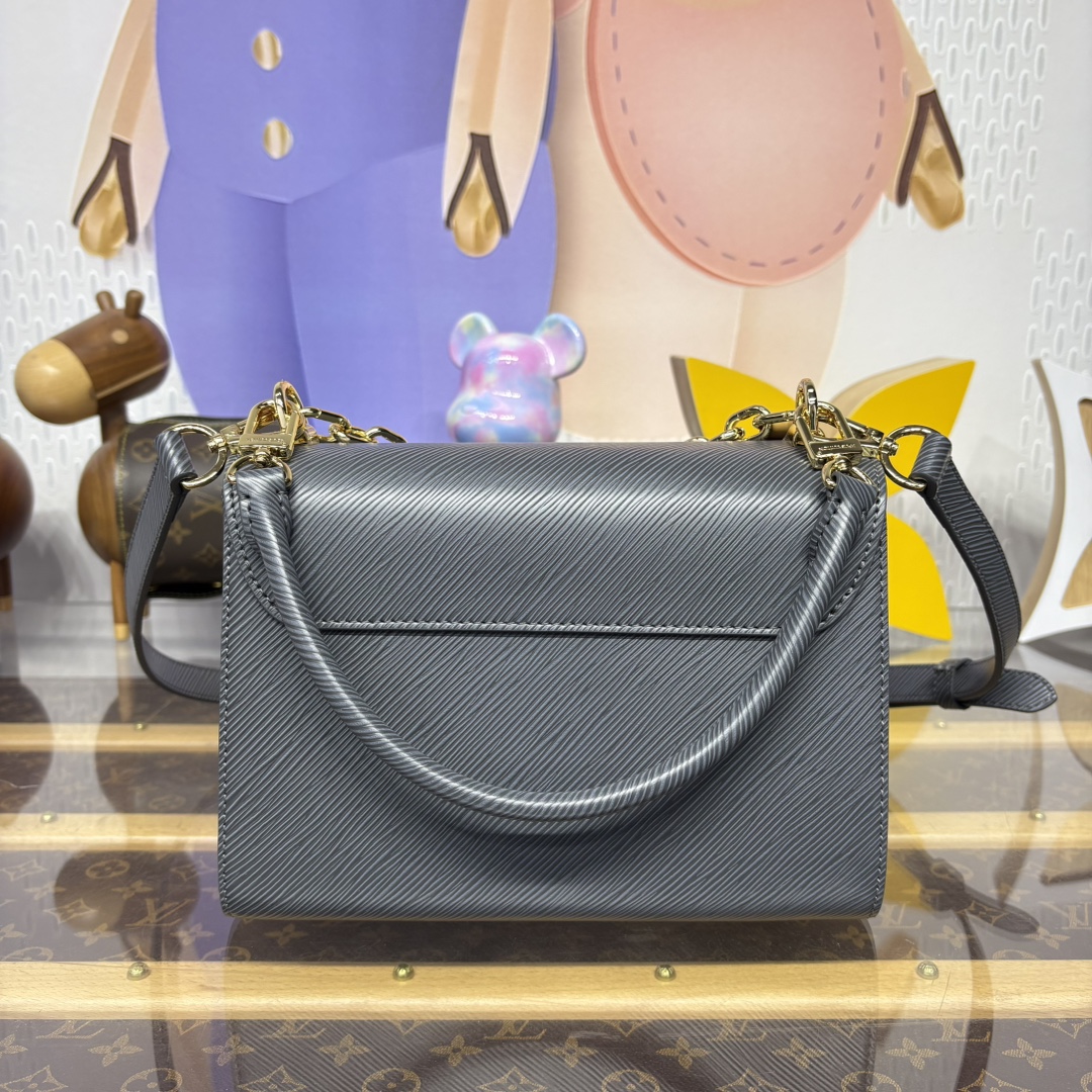 1237-Twist MM Handbag – Iron Grey Epi & Monogram Embossed Leather