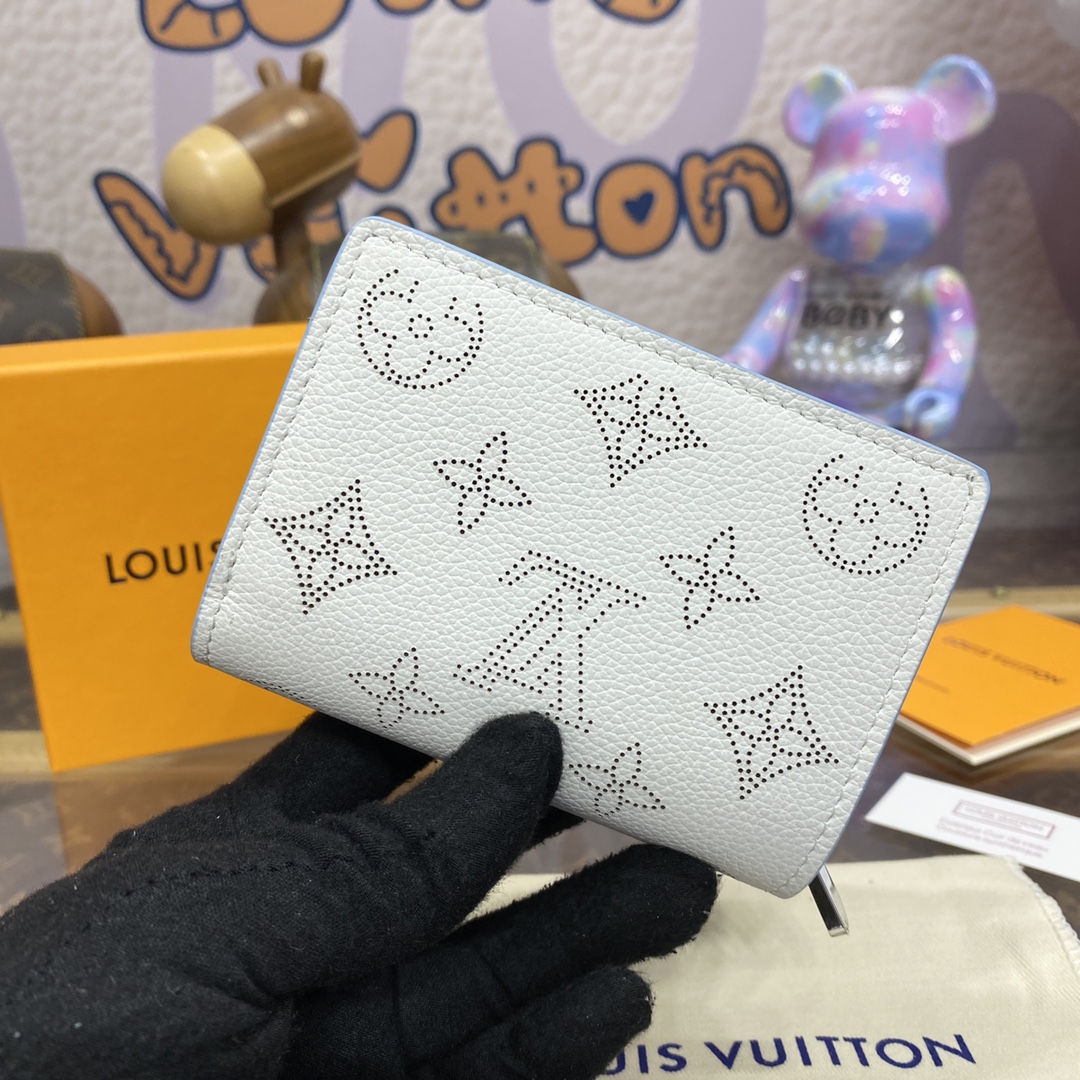 1226-Portefeuille Claire Wallet – White & Blue (Chip Edition) 💙