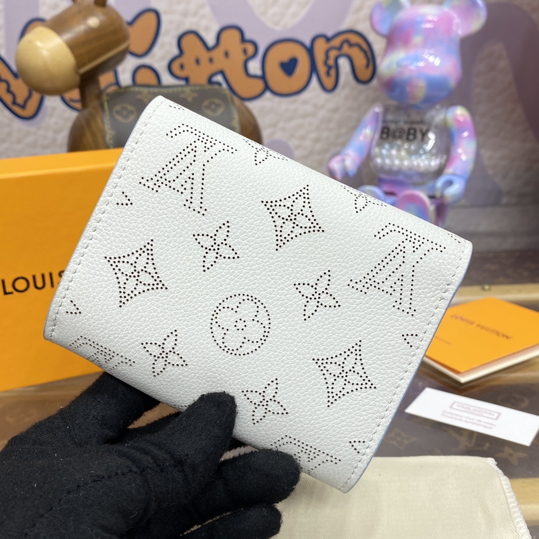 1227-LU Iris Compact Wallet – White & Blue 💙