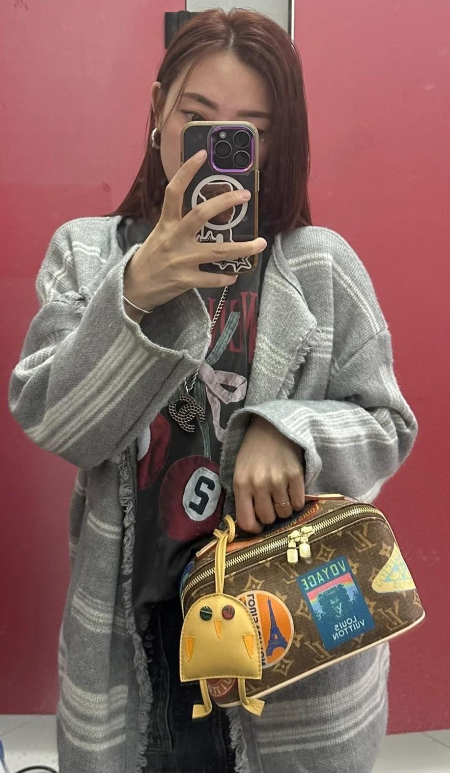 1236-Toiletry Pouch with Travel Badge – Monogram Canvas, 2 Compartments